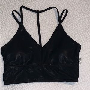 Reebok Black Metallic Sports Bra